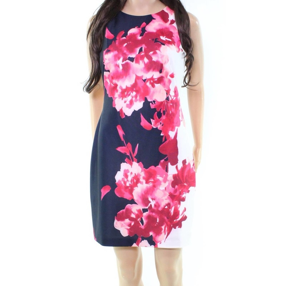 Ralph Lauren | Blue Pink Flowers Sheath Dress